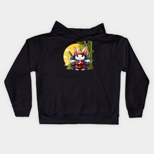 Bunny Ninja Samurai Kids Hoodie